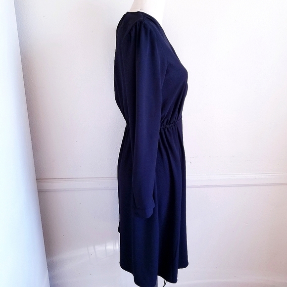 Michael Kors Black Midi Wrap Dress Small - Picture 3 of 10